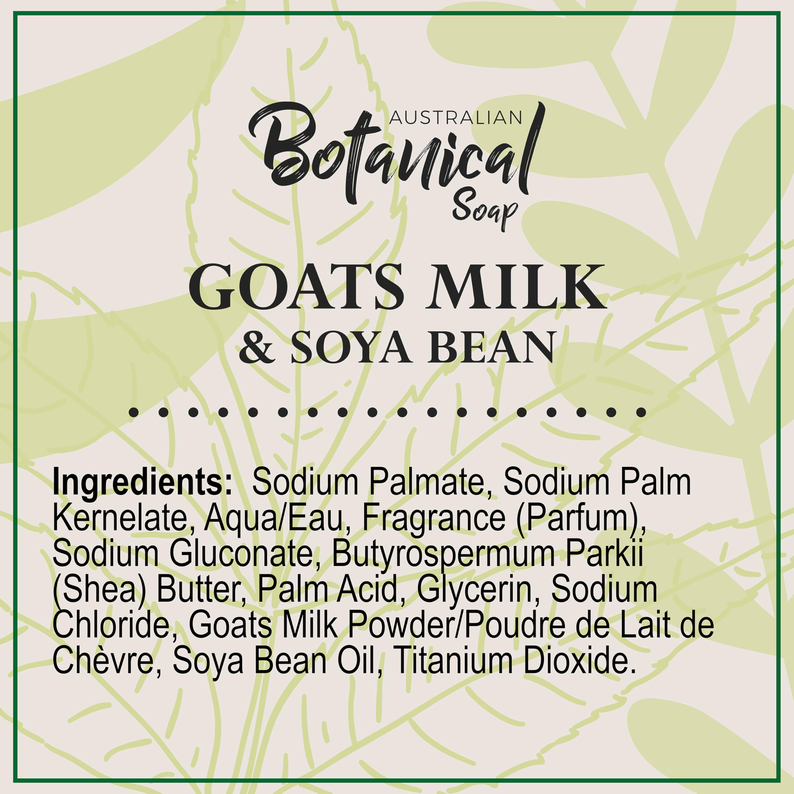 Australian Botanical Soap soya bean oil; hydrating nourishment for the skin.