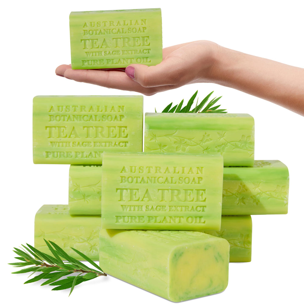Australian Botanical Soap tea tree sage bar close-up showing refreshing cleanse