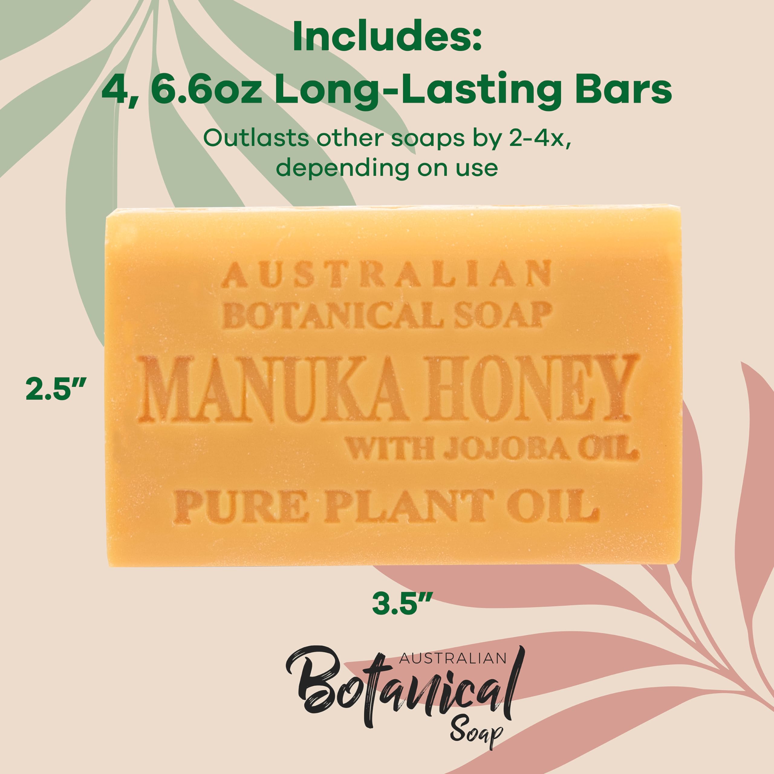 Australian Botanical Soap triple-milled process preserves long-lasting, rich lather.