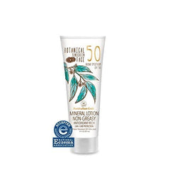 Texture close-up of Australian Gold Botanical SPF 50 tinted face lotion showing non-greasy finish.