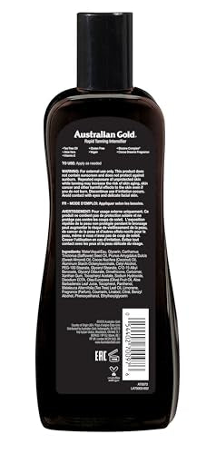 Australian Gold Rapid Tanning Intensifier bottle back detailing Biosine Complex for better prep
