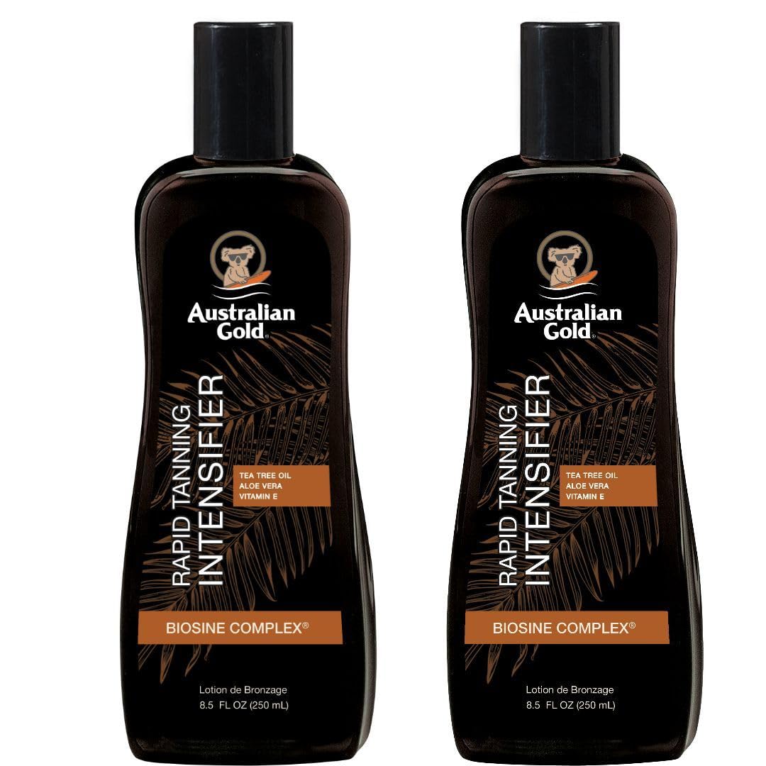 Australian Gold Rapid Tanning Intensifier bottle front showing fast color development
