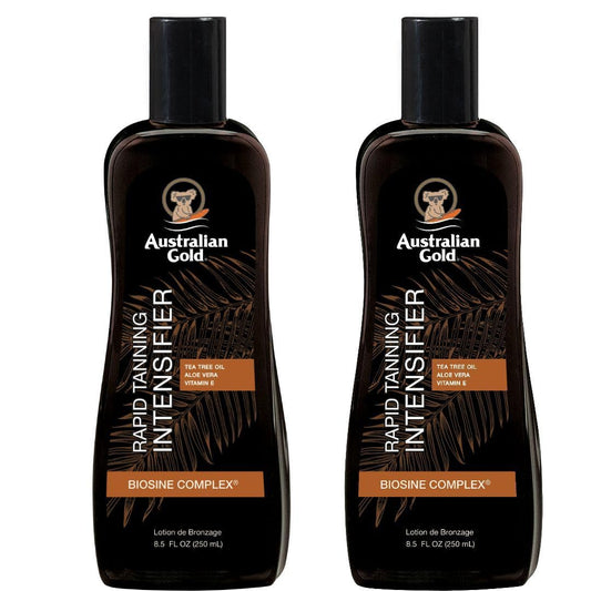 Australian Gold Rapid Tanning Intensifier bottle front showing fast color development