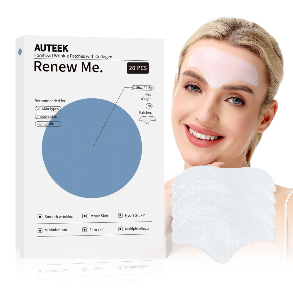 Auteek Forehead Patches overnight on skin for smoother appearance