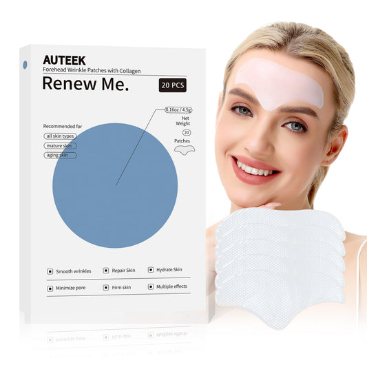 Auteek Forehead Patches overnight on skin for smoother appearance