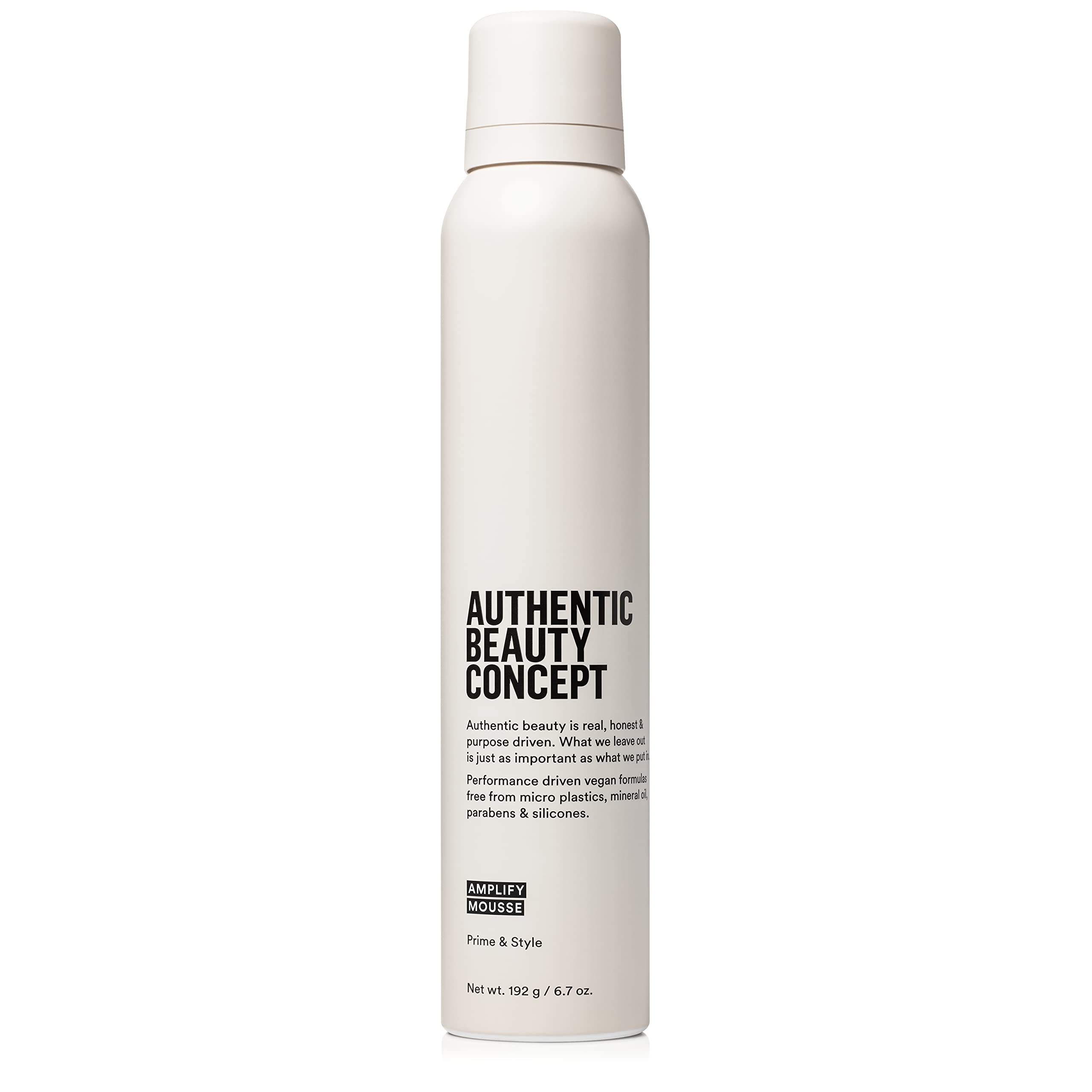 Authentic Beauty Concept Amplify Mousse bottle front view showing body-boosting styling product