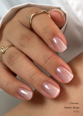 AutyaMee pearl glazed nail wrap close-up on natural nails