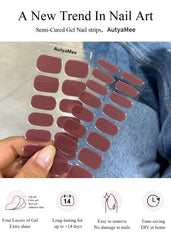 Close-up of salon-quality gel strips cured under UV or LED lamp