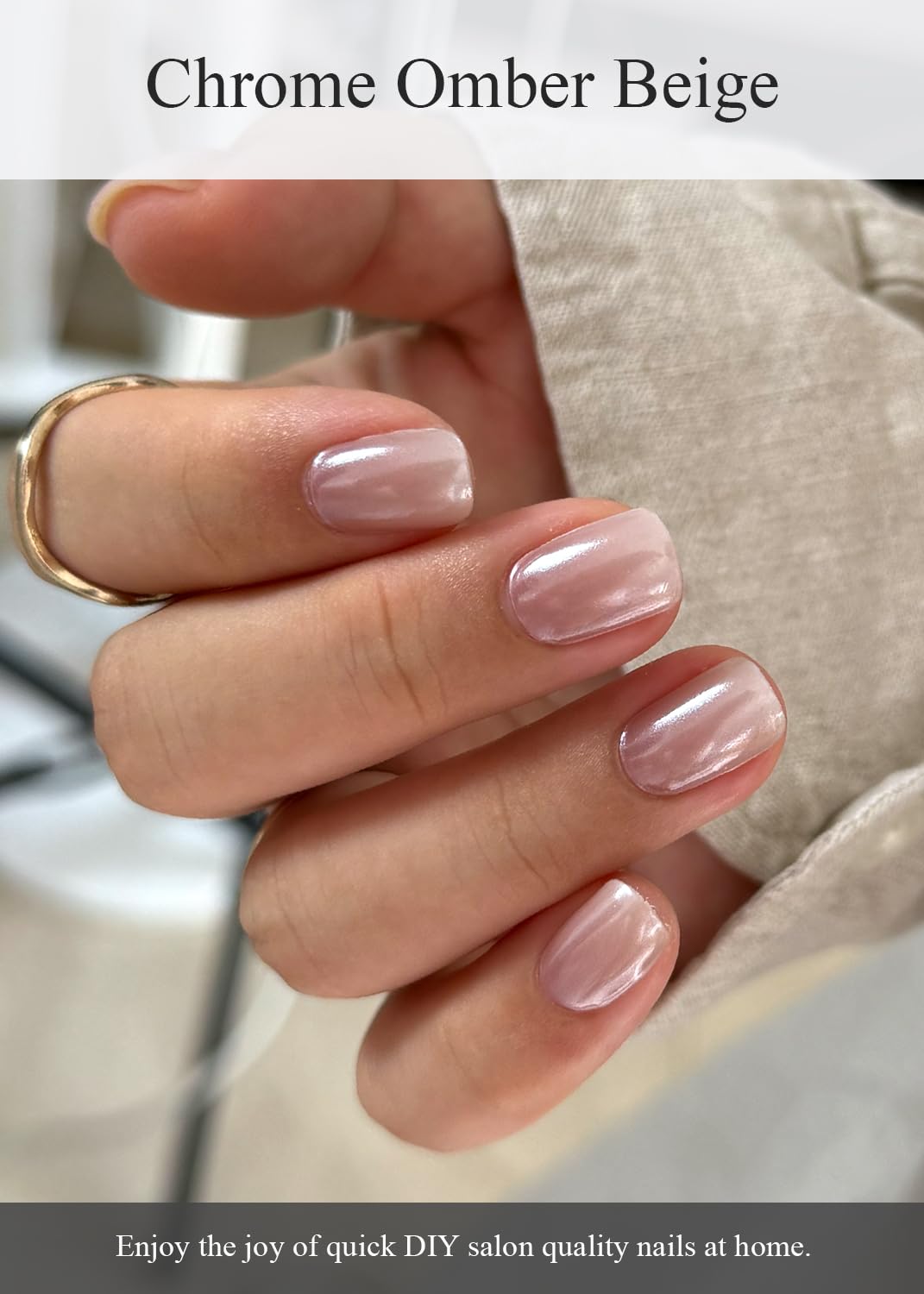 AutyaMee chrome ombre beige strips ideal for quick, stylish at-home manicures