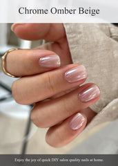 AutyaMee chrome ombre beige strips ideal for quick, stylish at-home manicures