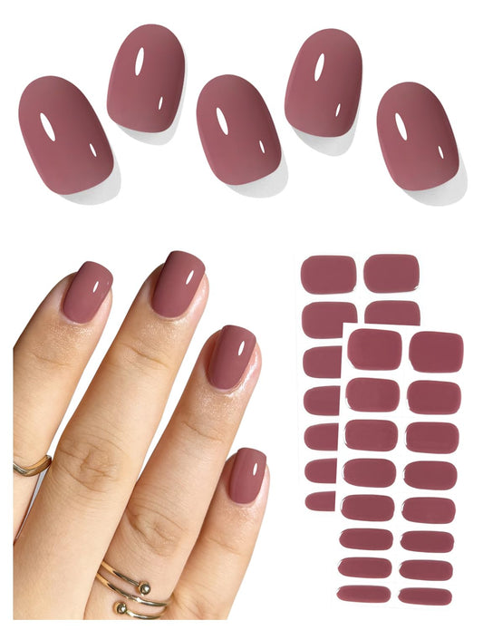 AutyaMee Fall Mauve semi-cured nail strips for at-home salon results