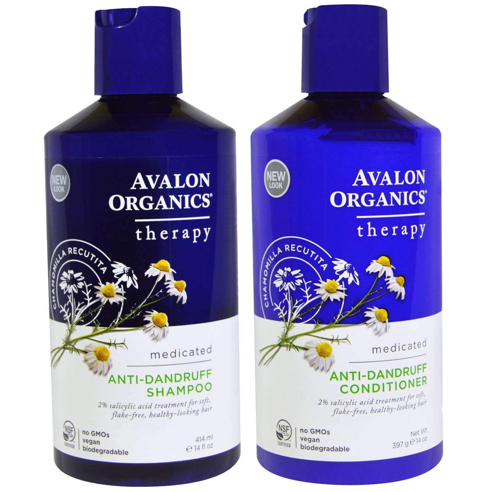 Avalon Organics anti-dandruff shampoo bottle with botanical formula for flakes