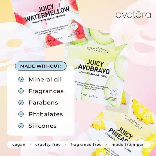 Avatara All-Stars peach mask brightens dull skin for a radiant look.