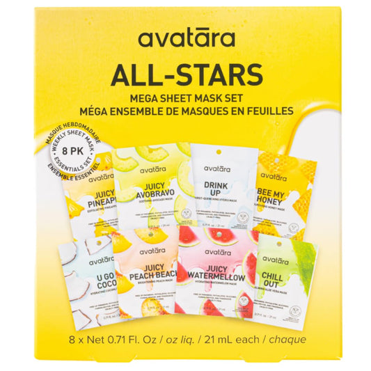 Avatara All-Stars watermelon mask hydrates for a refreshed glow.