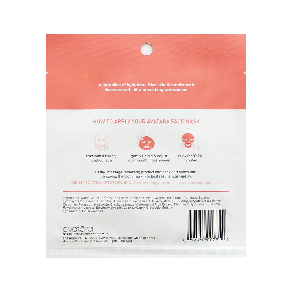 Avatara Juicy Watermellow serum-infused sheet for moisture