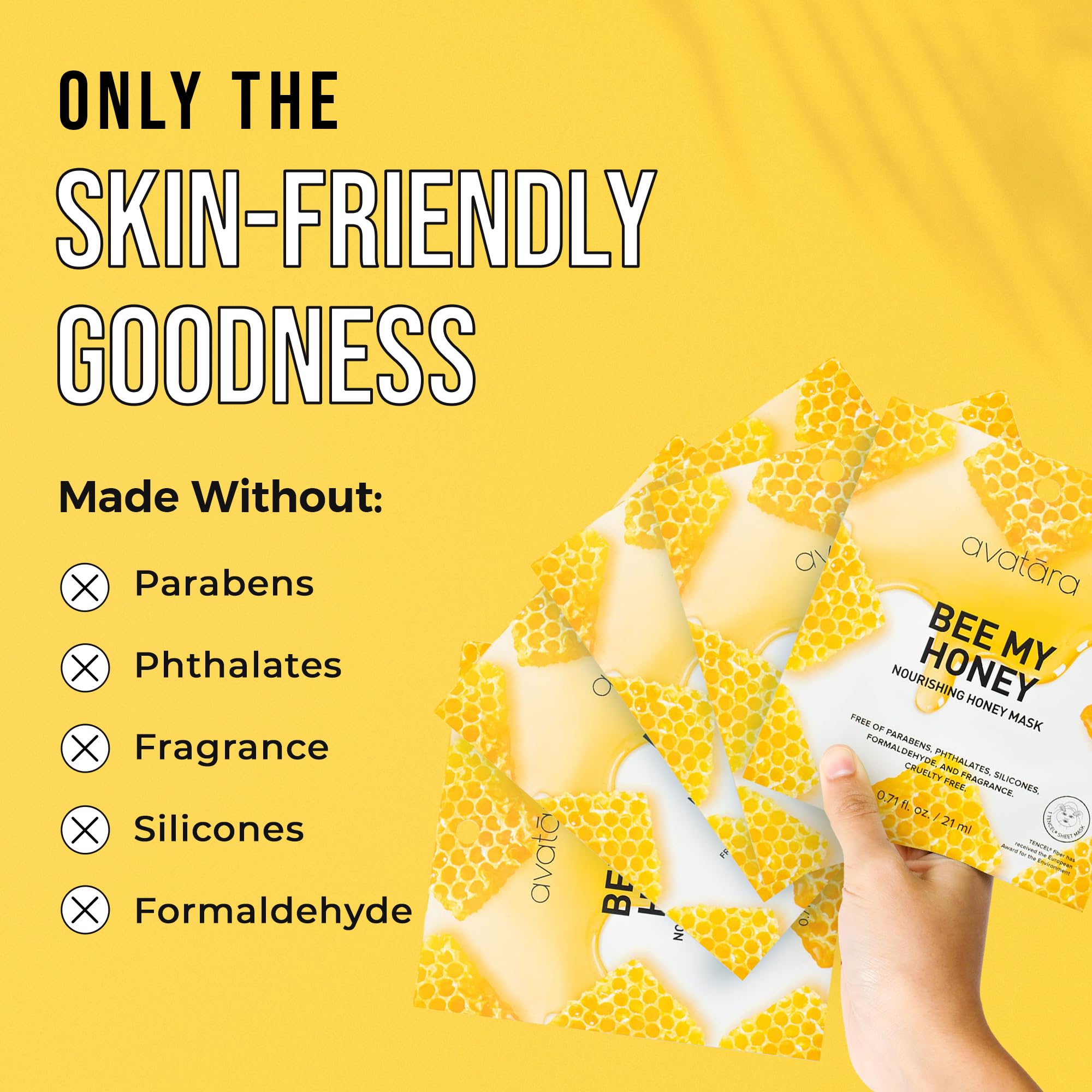 Avatara Bee My Honey mask sheet — sugar cane brightening and luminous complexion.