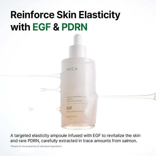 AVCA EGF PDRN serum dispenser for easy, even distribution on skin.