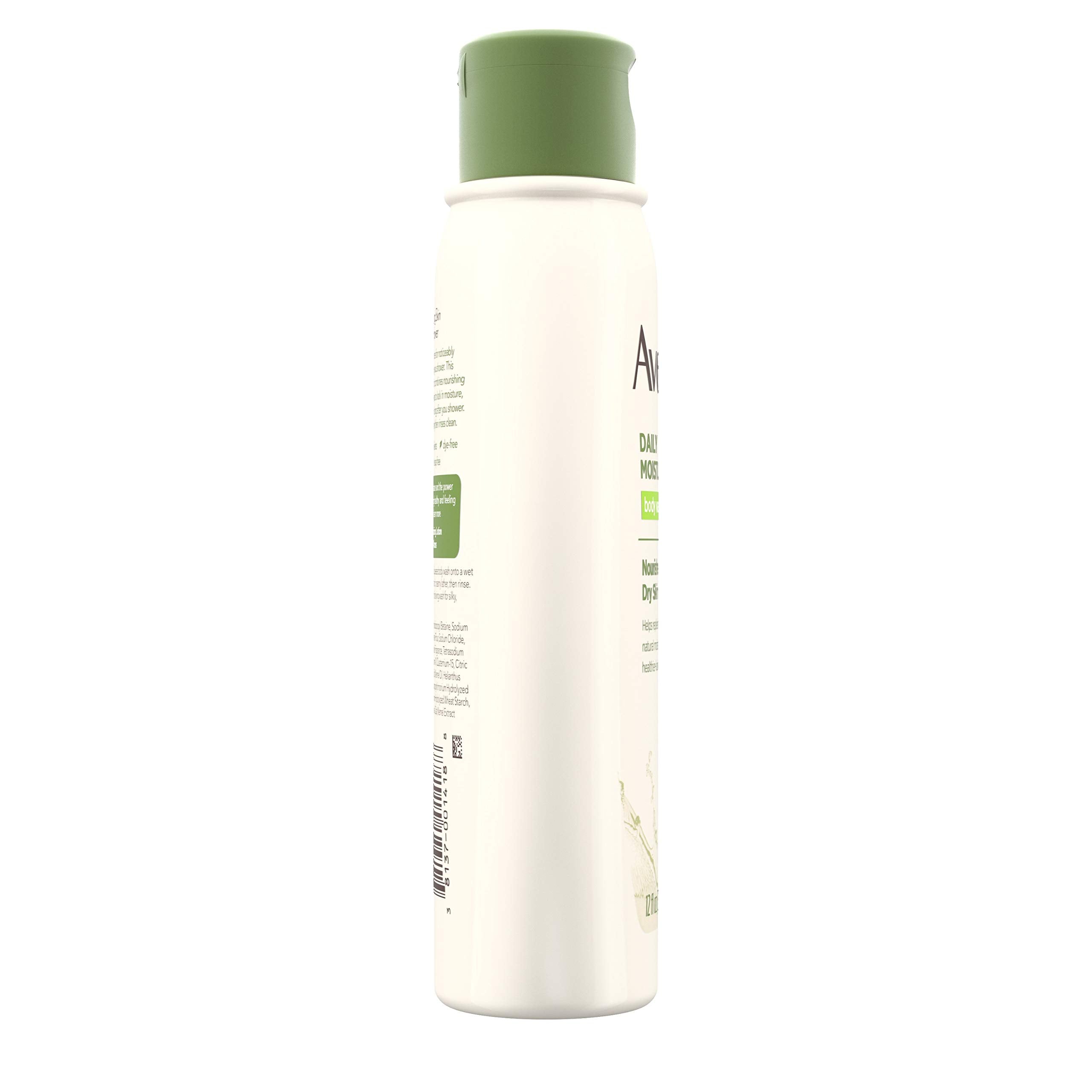 Aveeno Daily Moisturizing Body Wash label highlights oatmeal formula.