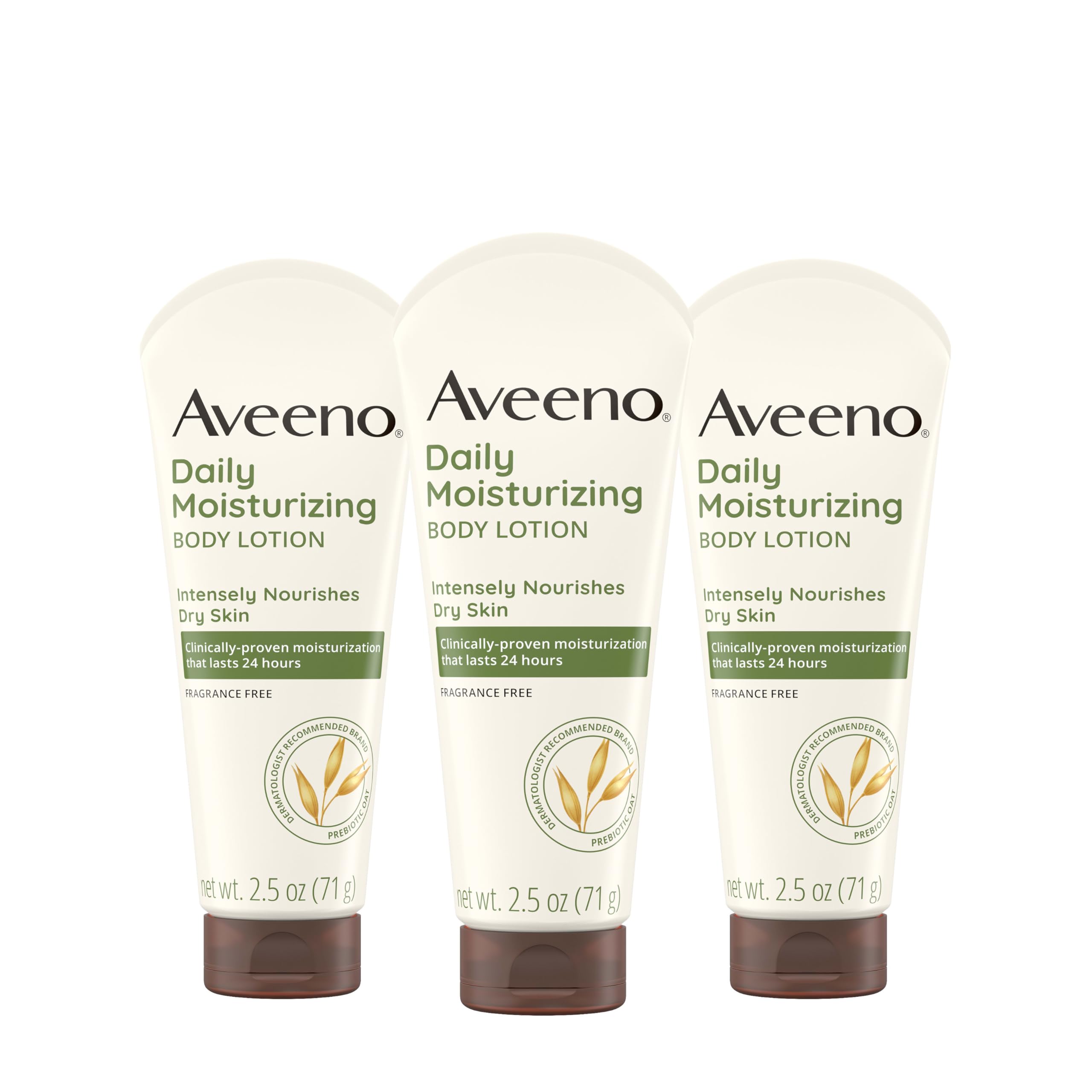 Aveeno Daily Moisturizing Fragrance-Free bottle front for sensitive skin hydration
