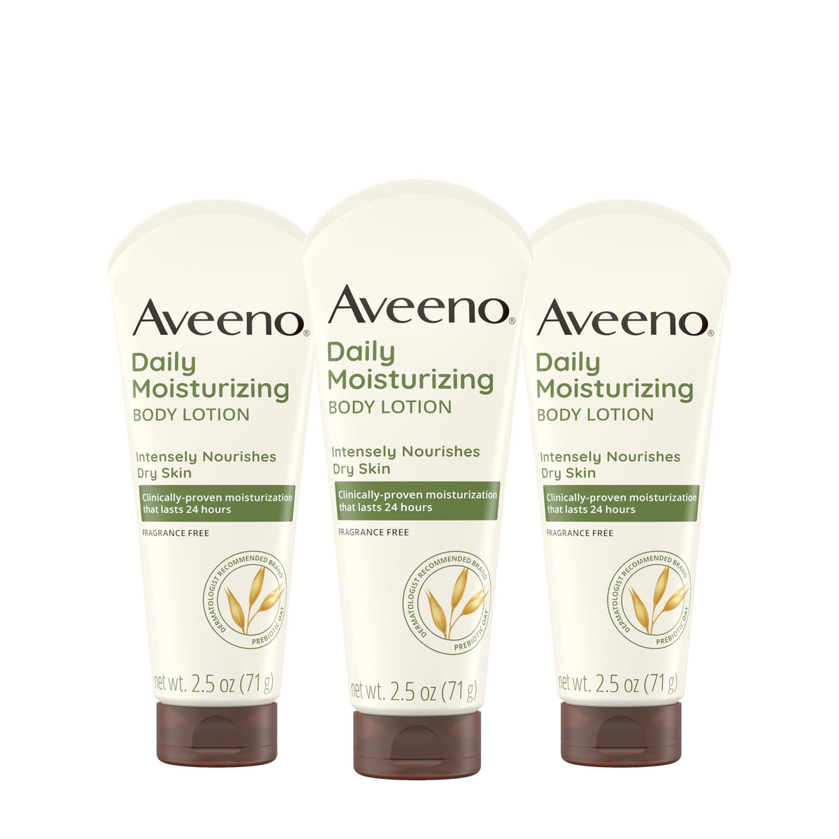 Aveeno Daily Moisturizing Fragrance-Free bottle front for sensitive skin hydration
