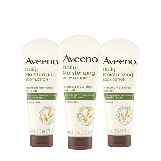 Aveeno Daily Moisturizing Fragrance-Free bottle front for sensitive skin hydration