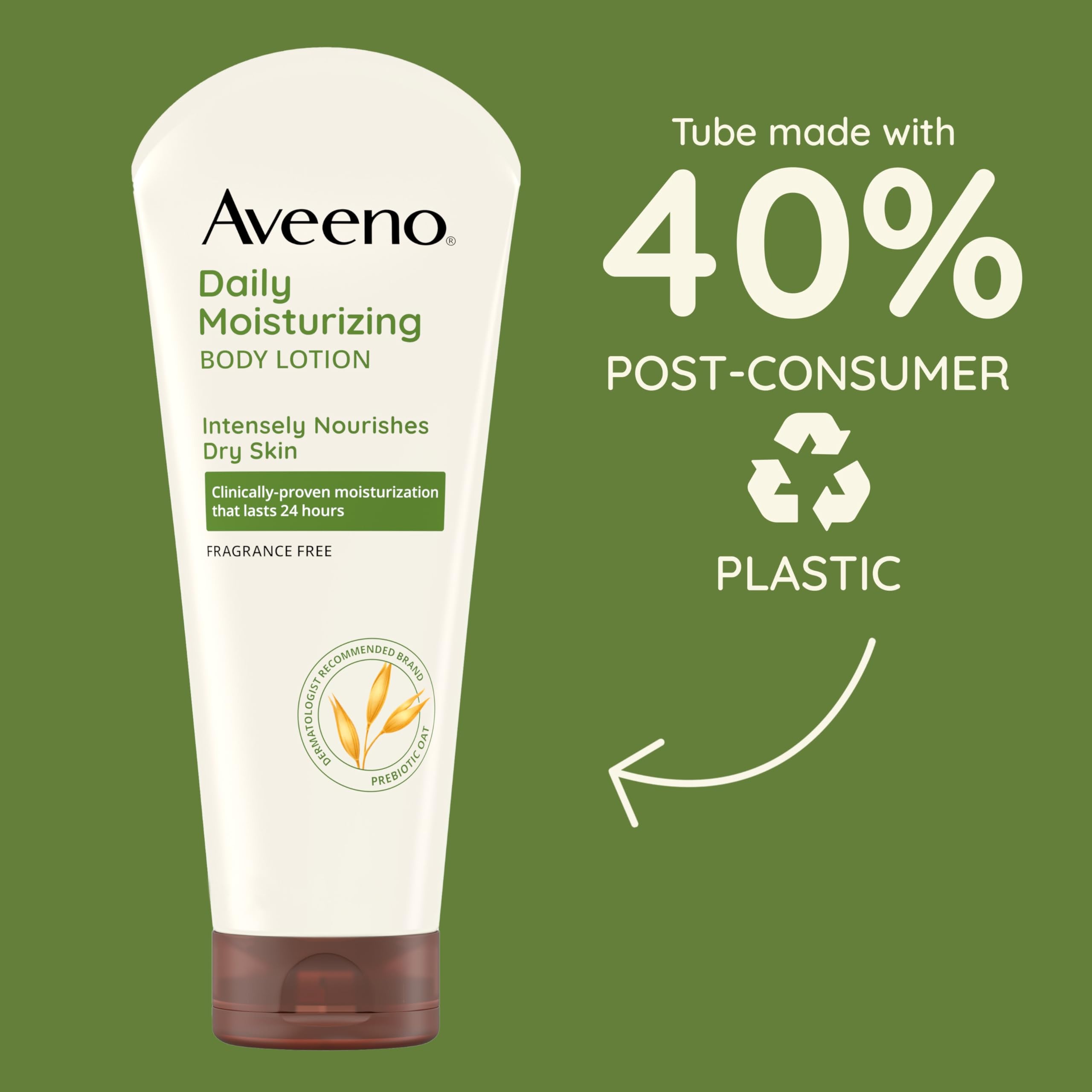 Aveeno creamy texture close-up suggests quick absorption for dry skin relief