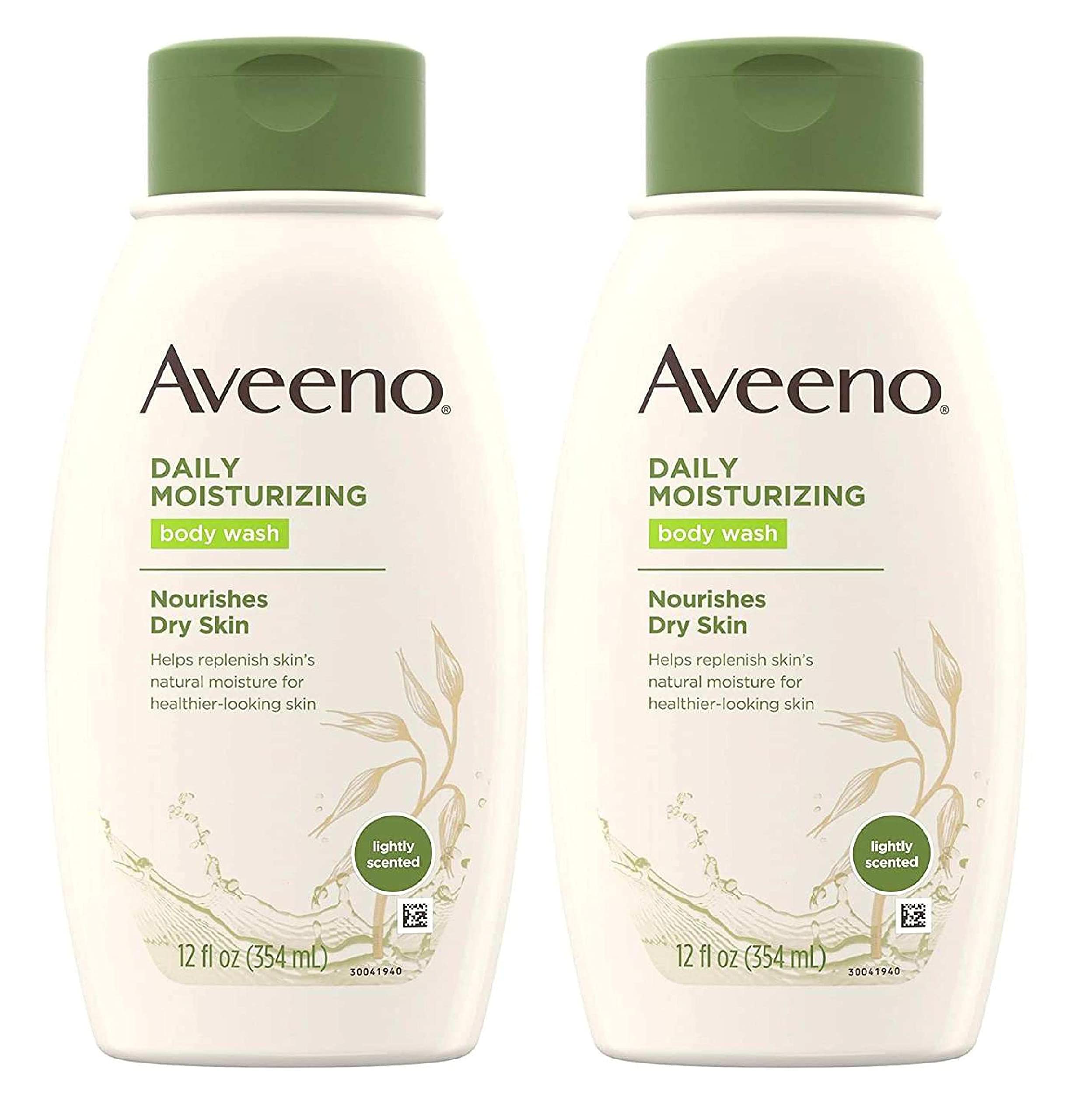 Aveeno body wash after shower promotes smoother, hydrated skin.