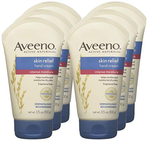 Fragrance-free Aveeno hand cream being applied for daily use