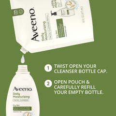 Skin feels soft and hydrated after using Aveeno cleanser.