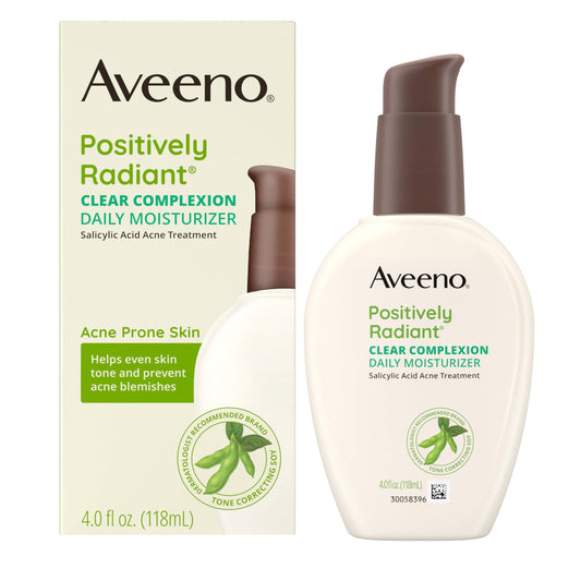 Aveeno Positively Radiant on-face application showing potential for even tone.