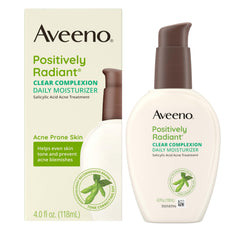 Aveeno Positively Radiant on-face application showing potential for even tone.