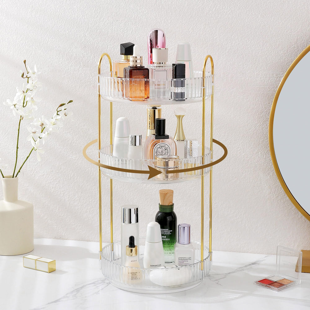 Aveniee 3-tier counter organizer saves space for skincare and cosmetics.