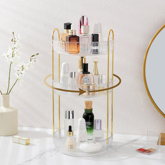 Aveniee 3-tier counter organizer saves space for skincare and cosmetics.