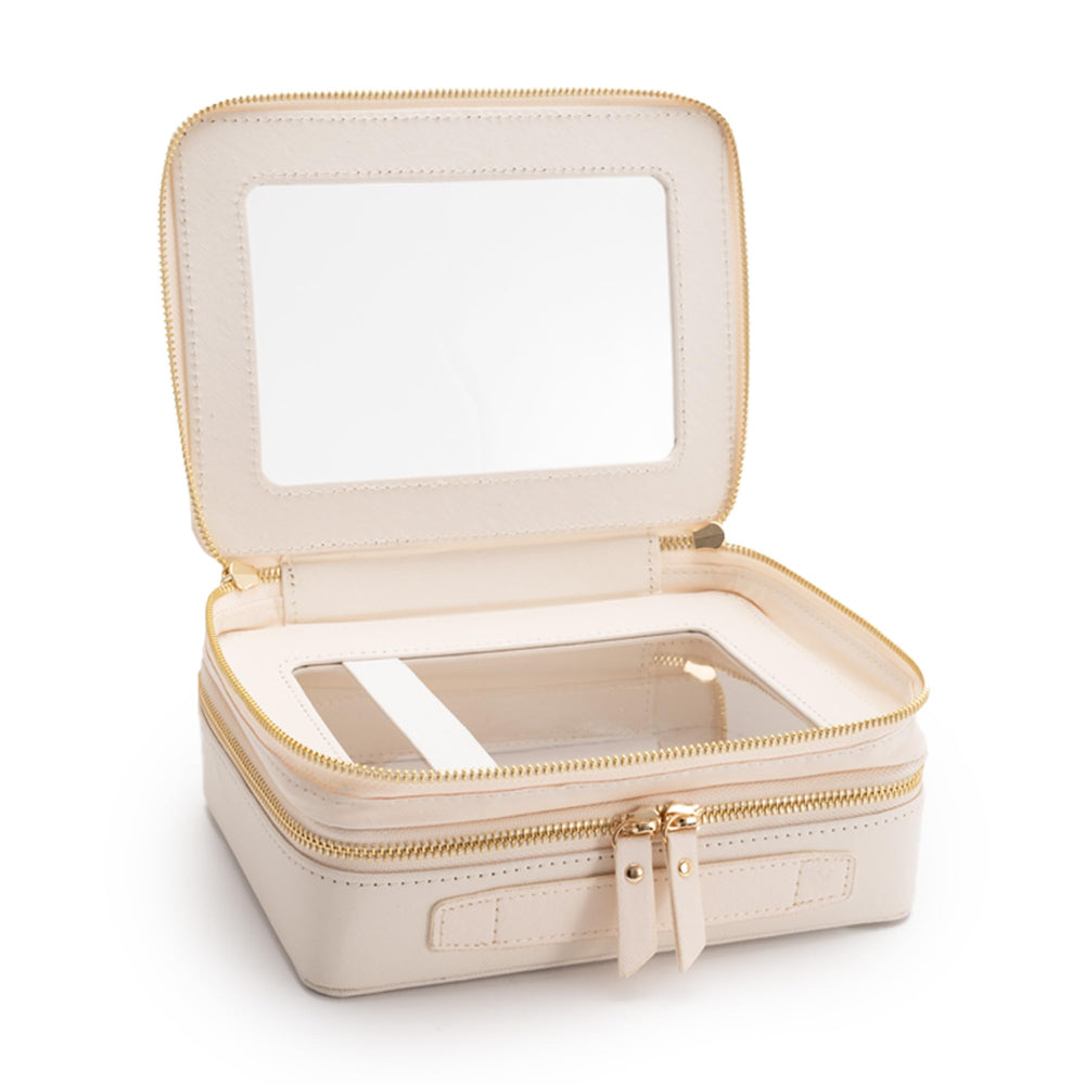 Aveniee display-worthy makeup case neatly positioned on a dresser.