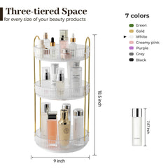 Aveniee dresser perfume holder organizes bottles neatly on the vanity.