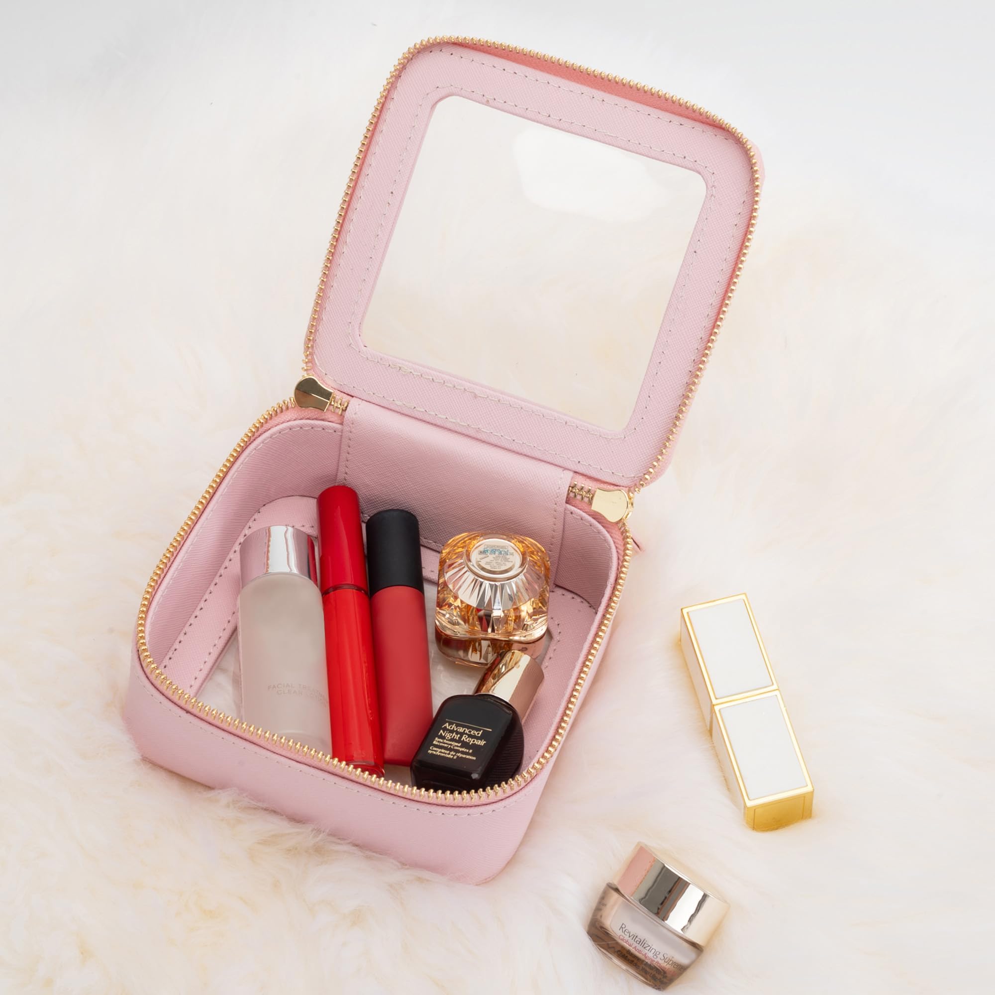 Aveniee pink car essentials pouch designed to fit in the glove box or console.