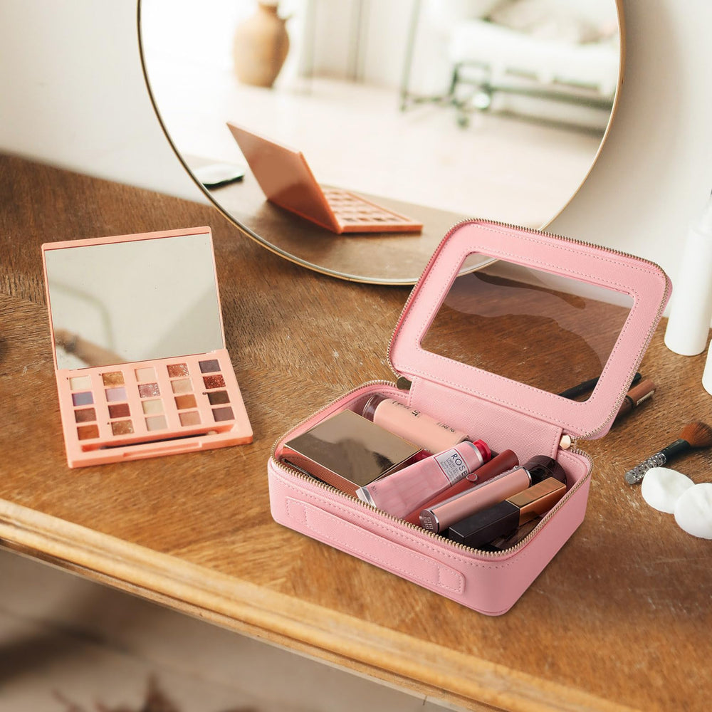 Aveniee premium PU leather makeup case maintains structured shape for long-lasting use.