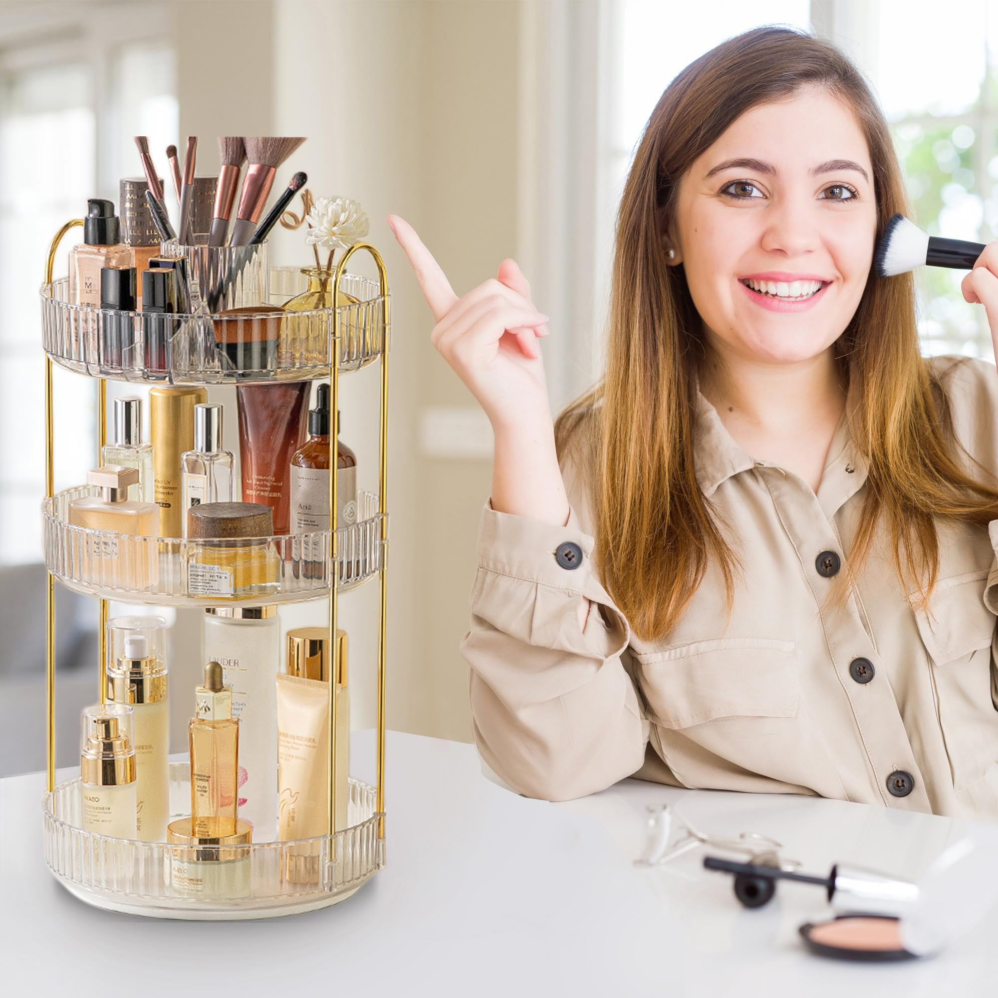 Aveniee versatile organizer doubles as kitchen lazy Susan for storage.