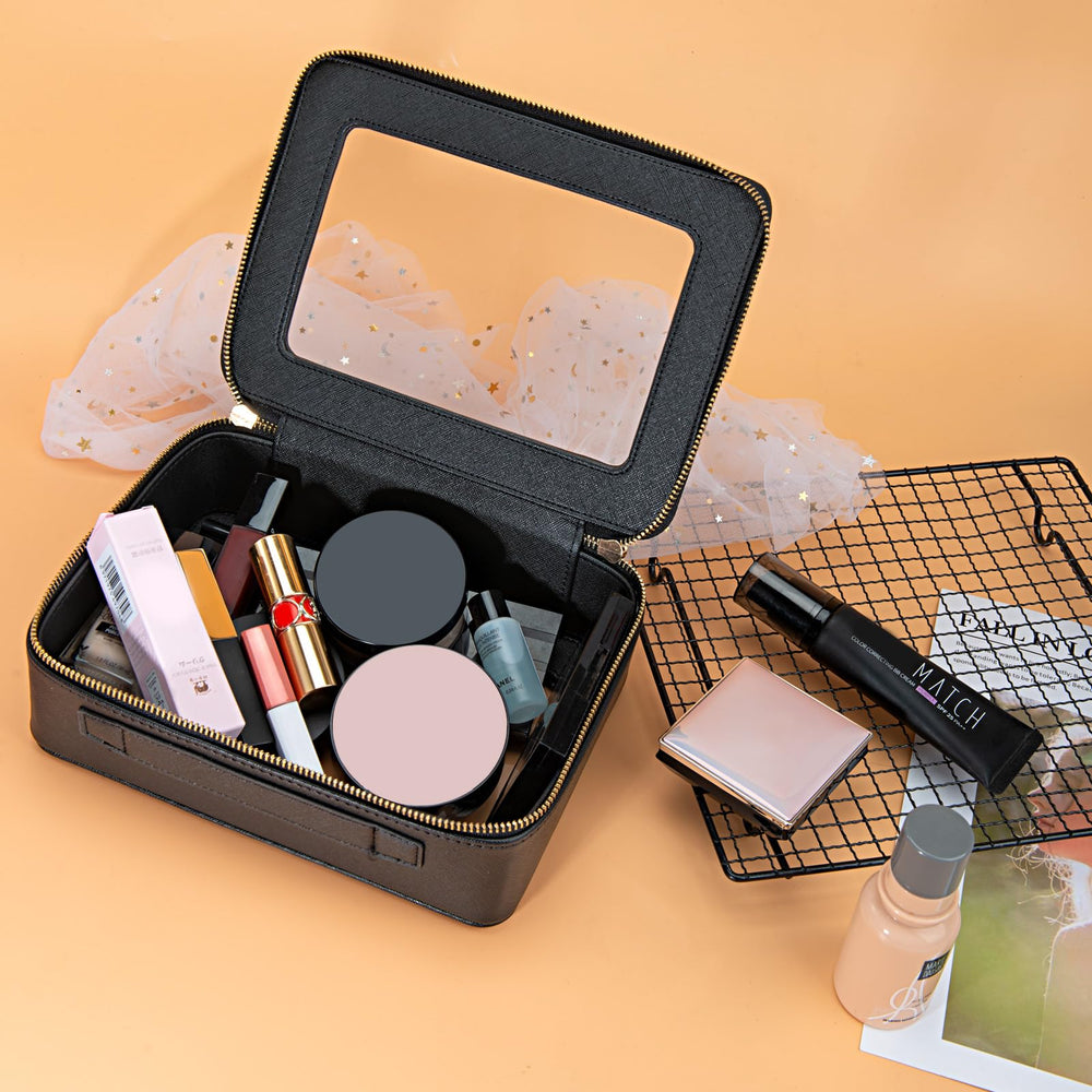 Aveniee waterproof cosmetic organizer protects contents from splashes