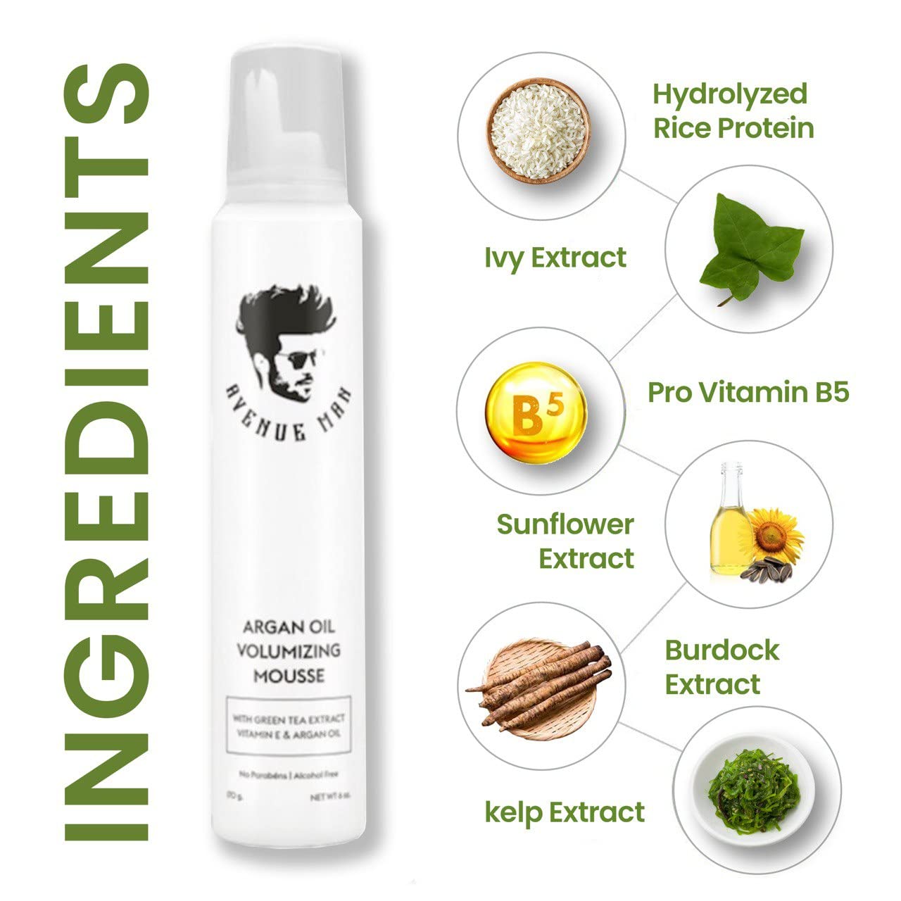 Avenue Man Argan Oil Mousse volumized-hair delivers natural look and shine