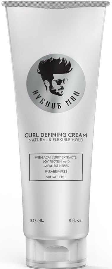 Avenue Man Curl Defining Cream packaging shows premium, clean formula for styling