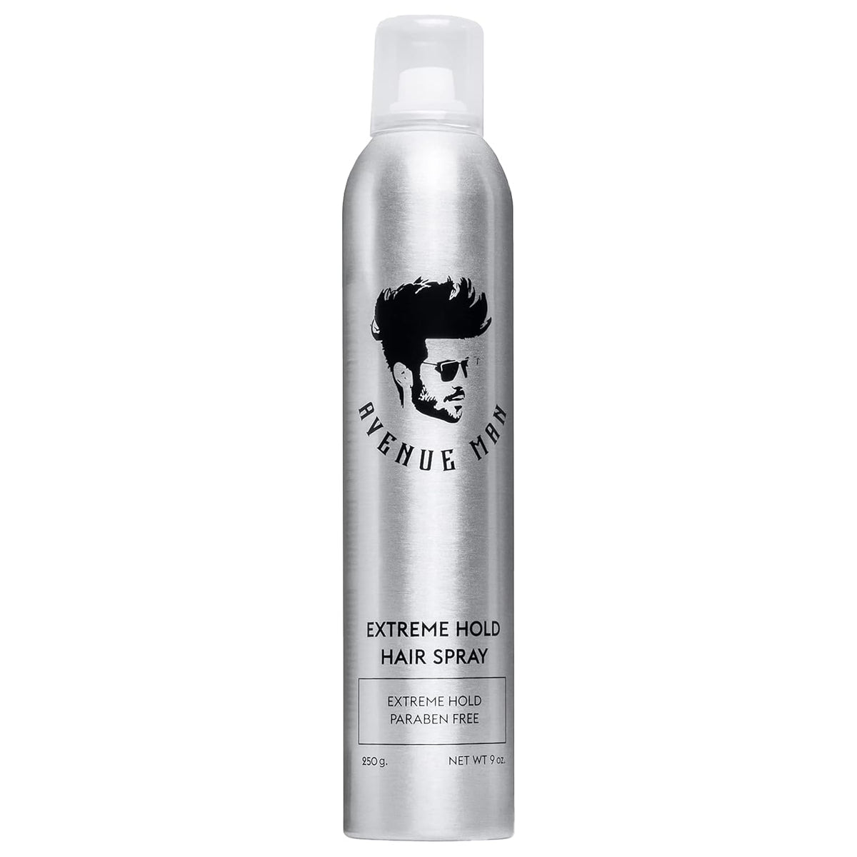 Avenue Man Extreme Hold hairspray bottle ready to style all day.