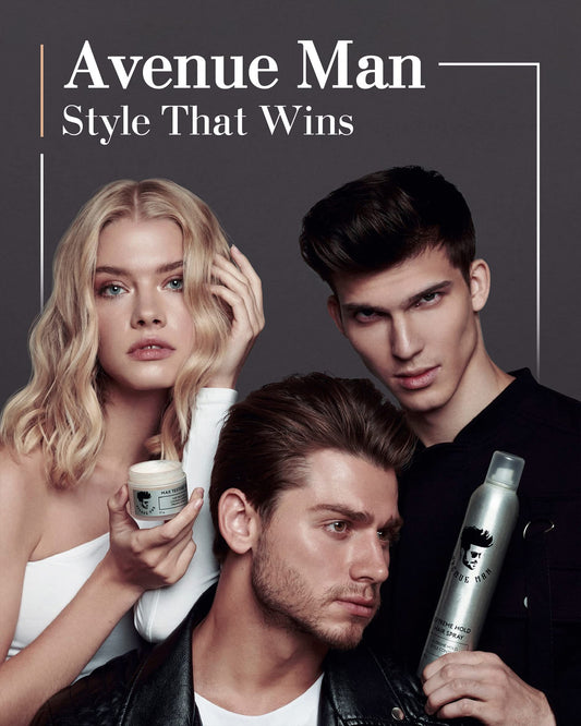 Avenue Man Extreme Hold mist being applied for quick setting.