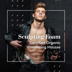 Avenue Man Sculpting Foam dispenser shows quick-dry action for clean hair.