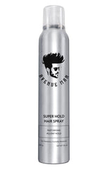 Avenue Man Super Hold Hairspray bottle viewed front for all-day hold.