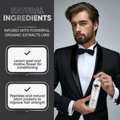 Avenue Man Super Hold Hairspray quick-dry mist delivering lightweight, residue-free finish.