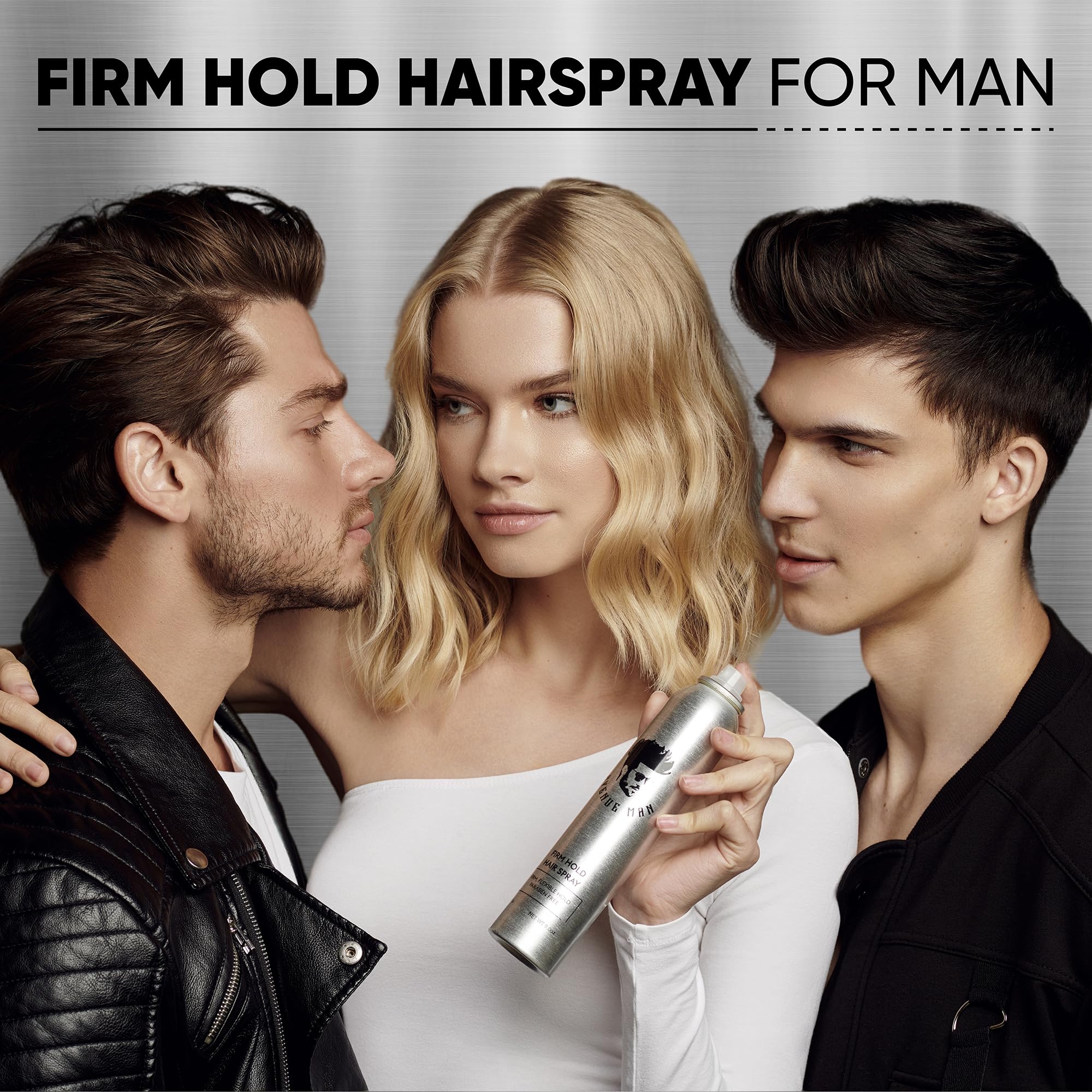 Night-out styling with Avenue Man Texture Spray resisting humidity.