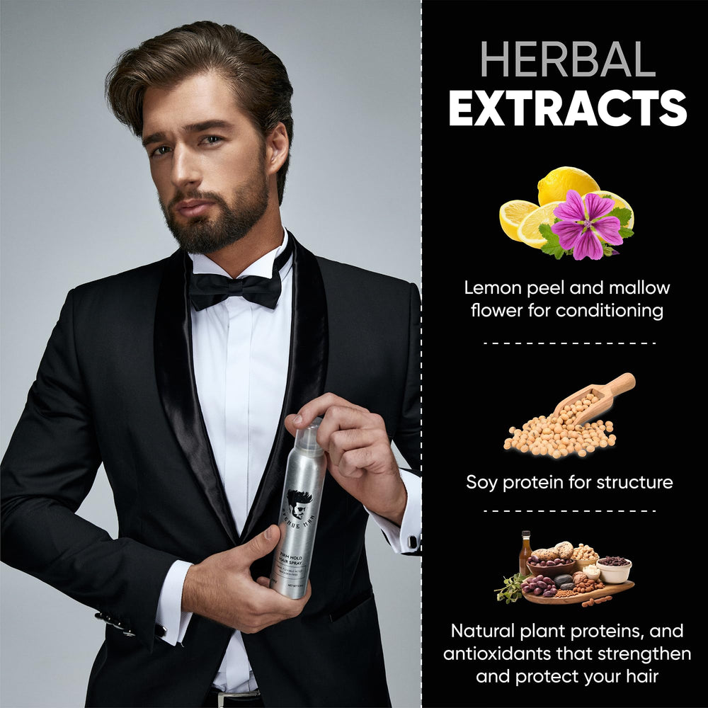 Avenue Man Texture Spray demonstrates long-lasting hold for textured hairstyles.