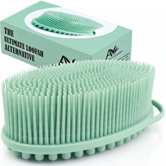 Avilana premium silicone body scrubber with dual sides for cleansing and massage
