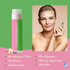 AVIINEN Witch Lip Balm pink-green pack, close-up shows two-tone color.